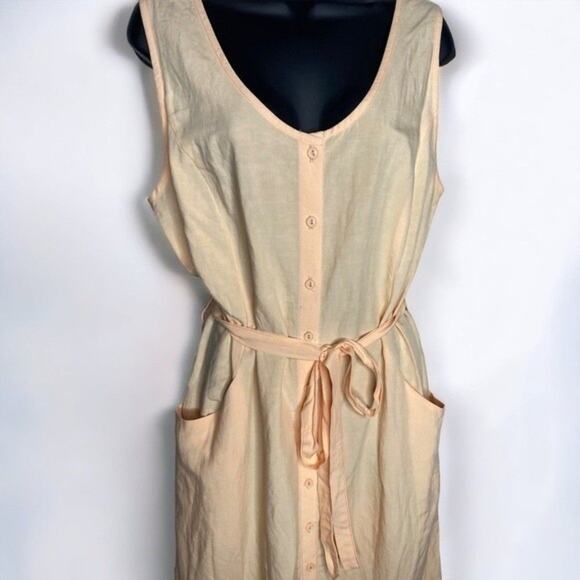Eve Gravel PIVOINE DRESS Line blend belted sleeveless shirt button down like new - Picture 4 of 7